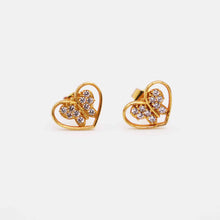 21K Gold Heart & Butterfly Studs