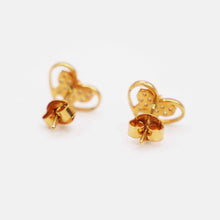 21K Gold Heart & Butterfly Studs