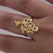22K Gold Peacock Ring