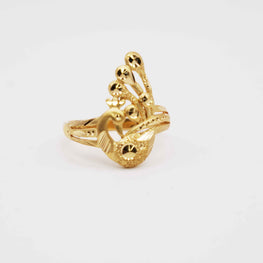 22K Gold Peacock Ring