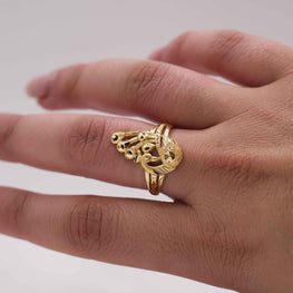 22K Gold Peacock Ring
