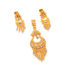 22K Gold Pendant Set with White Finish