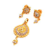22K Gold Pendant Set with White Finish