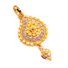 22K Gold Pendant Set with White Finish
