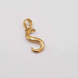 22K Gold Alphabet Pendant "S"