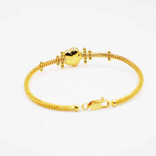 22K Gold Open-Lock Floral Style Bangle