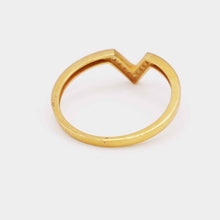 21K Gold V Shape Ring