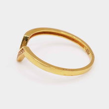 21K Gold V Shape Ring