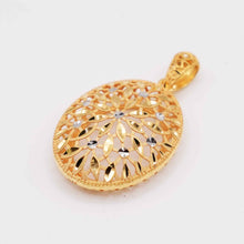 22K Floral Pendant Set