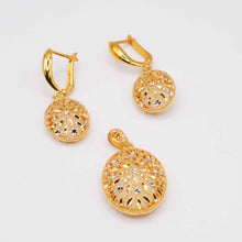 22K Floral Pendant Set