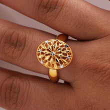 22K Gold Floral Ring