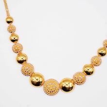 22K Gold Ball Two-tone Necklace