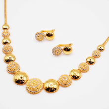 22K Gold Ball Two-tone Necklace