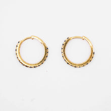 18K Gold Black Stone Earrings