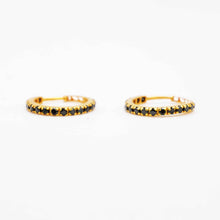 18K Gold Black Stone Earrings