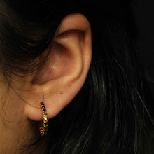 18K Gold Black Stone Earrings