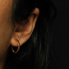 18K Gold Black Stone Earrings