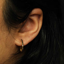 18K Gold Black Stone Earrings