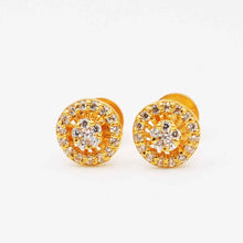 22K Gold Studs with Zircon