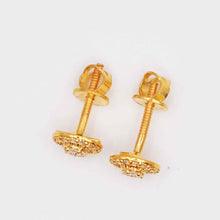22K Gold Studs with Zircon