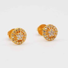 22K Gold Studs with Zircon