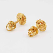 22K Gold Studs with Zircon