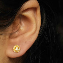 22K Gold Studs with Zircon