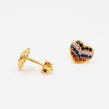 22K Gold Heart Shaped Studs