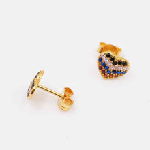 22K Gold Heart Shaped Studs