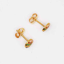 22K Gold Multicolor Designer Studs