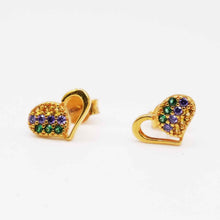 22K Gold Heart Shaped Designer Studs