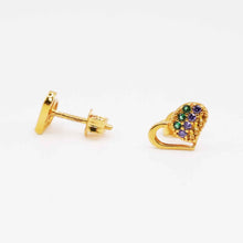 22K Gold Heart Shaped Designer Studs
