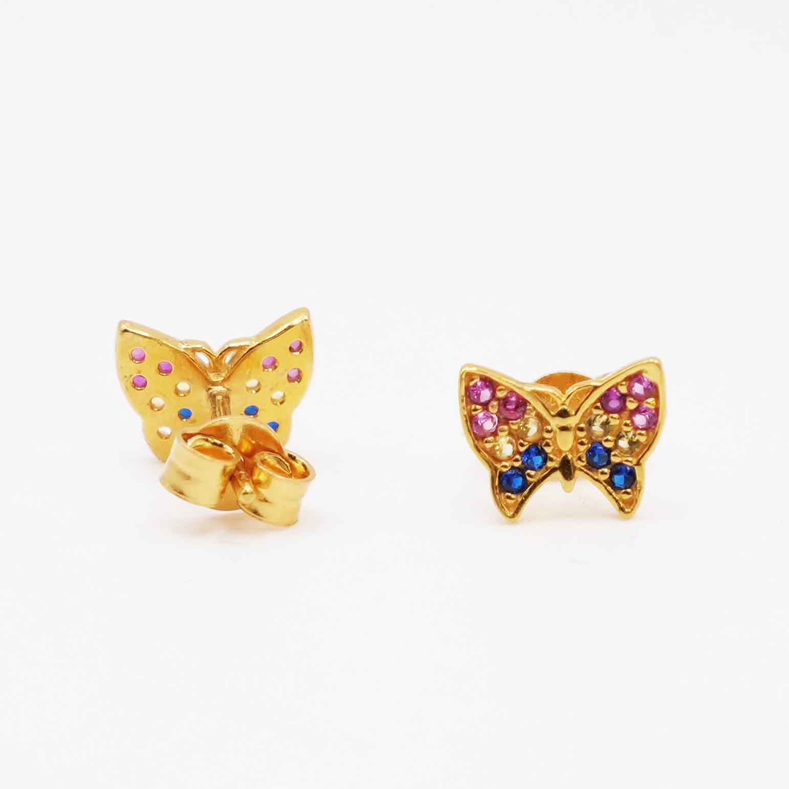 22K Gold Butterfly Designer Studs
