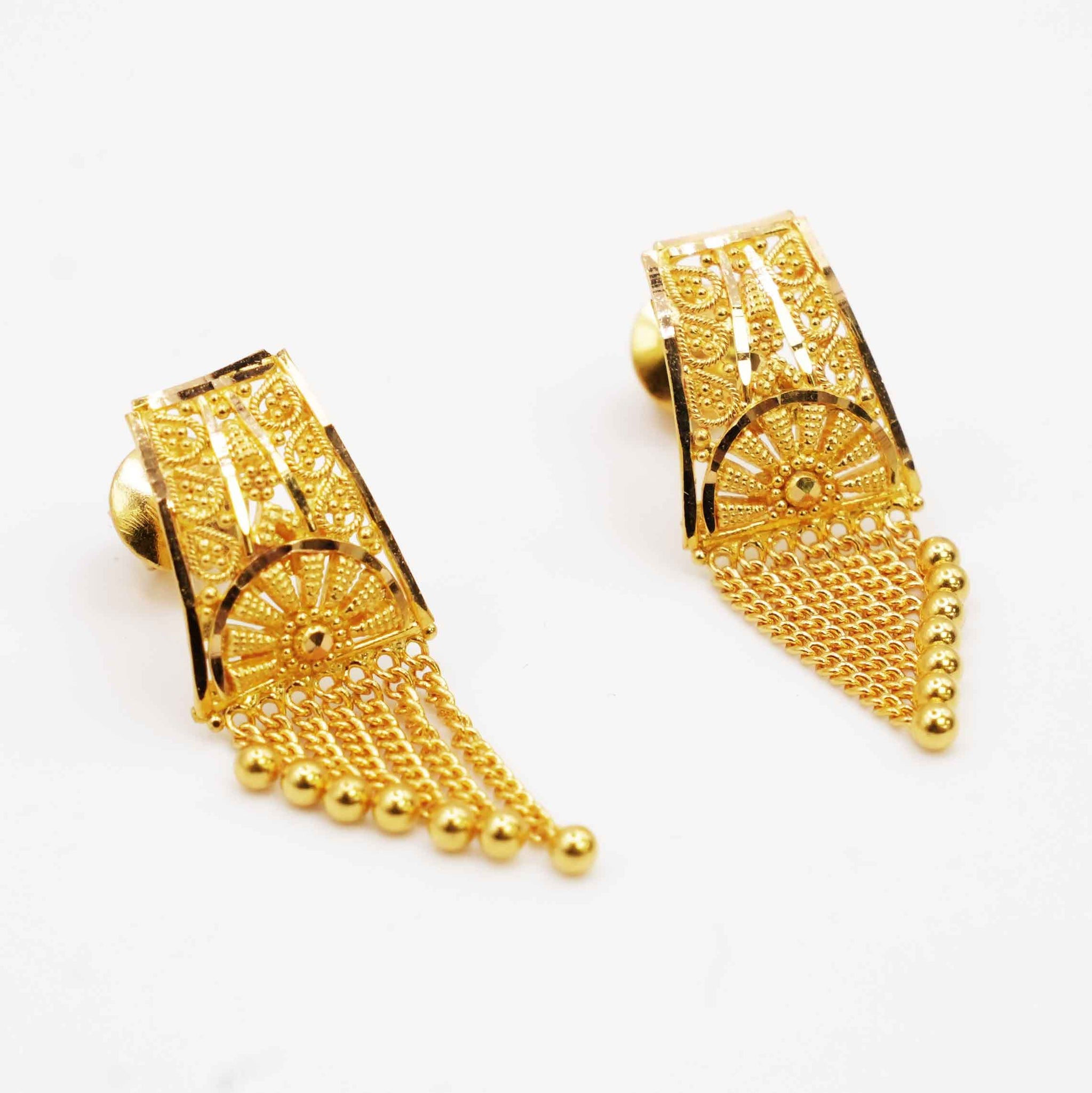 22k Gold Traditional Drop Style Studs