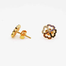 22K Gold Four Clover Shaped Studs
