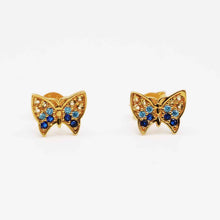 22K Gold Butterfly Designer Studs