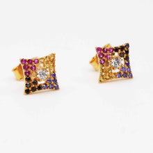 22K Gold Multicolor Designer Studs