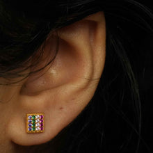 22K Gold Multicolor Designer Studs