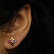 22K Gold Multicolor Designer Studs