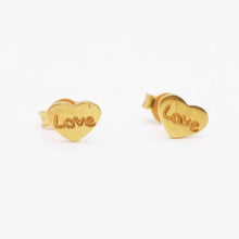 21K Gold Heart Shaped Studs