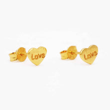 21K Gold Heart Shaped Studs