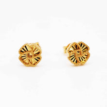 21K Gold Designer Four Petal Flower Studs