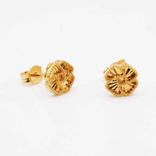 21K Gold Designer Four Petal Flower Studs
