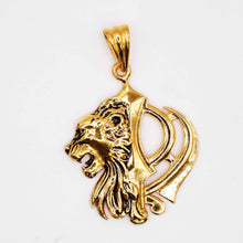 22K Gold Khanda & Lion Pendant