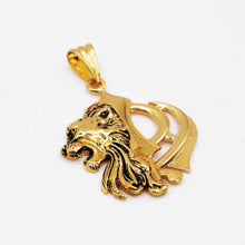 22K Gold Khanda & Lion Pendant