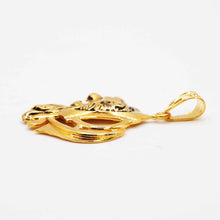22K Gold Khanda & Lion Pendant