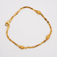 22K Gold Sanded Ball & Twisted Chain Bracelet