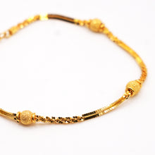 22K Gold Sanded Ball & Twisted Chain Bracelet