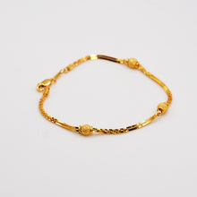 22K Gold Sanded Ball & Twisted Chain Bracelet