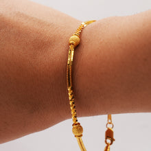 22K Gold Sanded Ball & Twisted Chain Bracelet